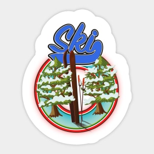 Vintage ski logo Sticker